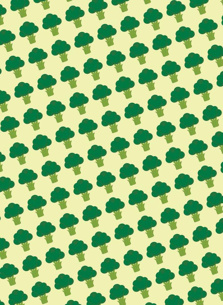 Broccoli pattern, illustration, ideal for design or backgrounds and prints vector