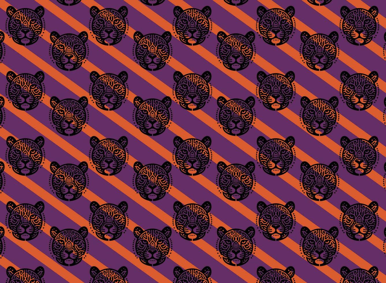 pattern background with jaguar, modern texture vector