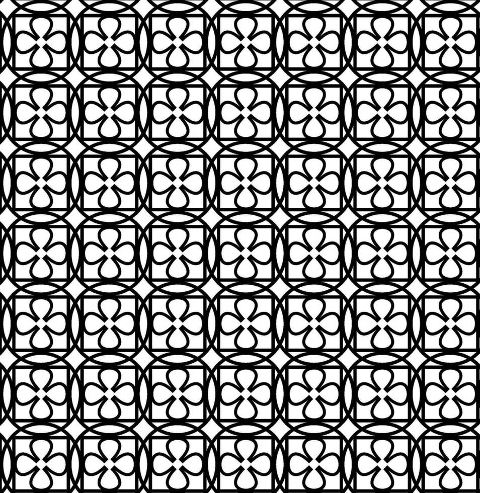 Vector seamless geometric pattern in the form of an openwork lattice in black on a white background