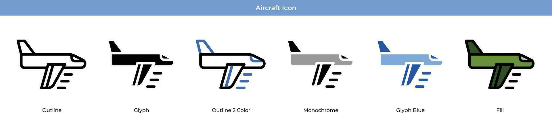 aeronave icono conjunto vector