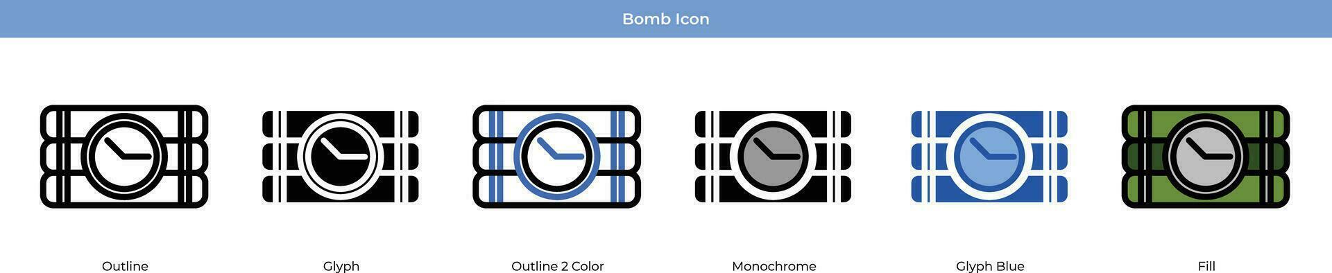Bomb Icon Set Vector