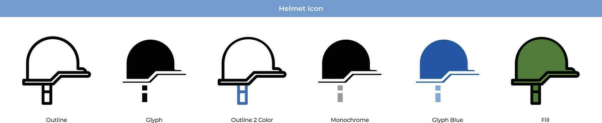 casco icono conjunto vector