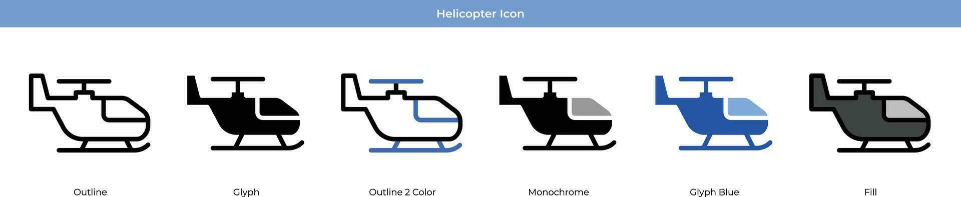 Helicopter Icon Set Vector