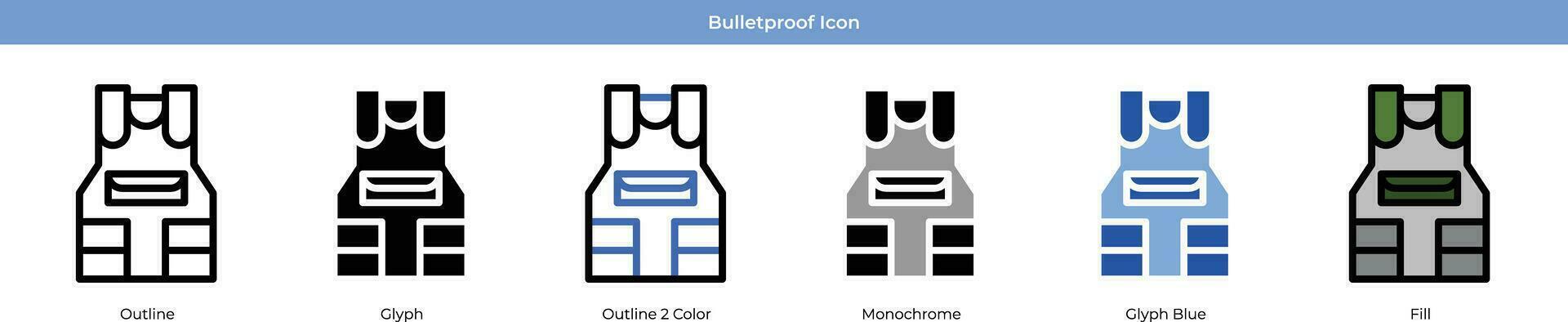 Bulletproof Icon Set Vector