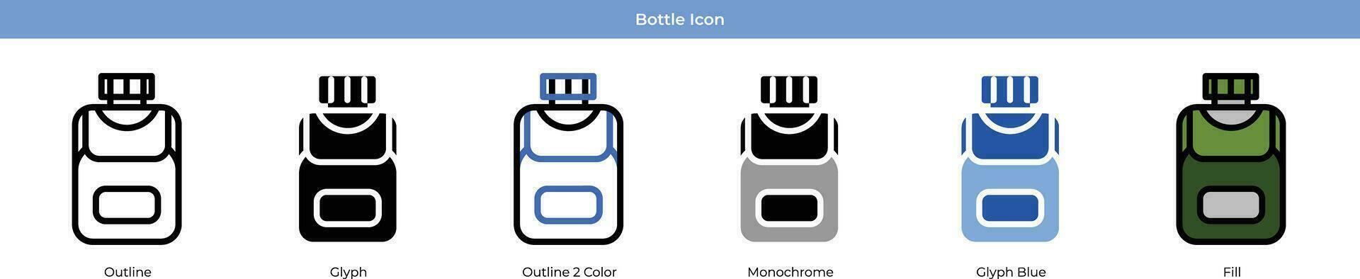 Bottle Icon Set Vector
