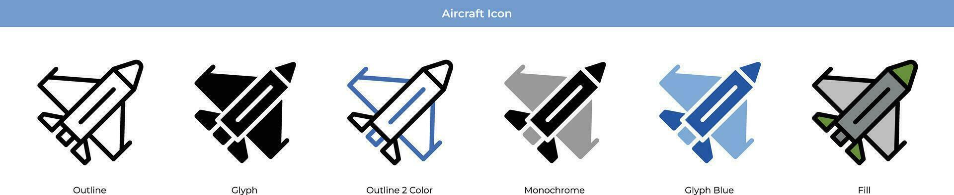Aircraft Icon Set Vector