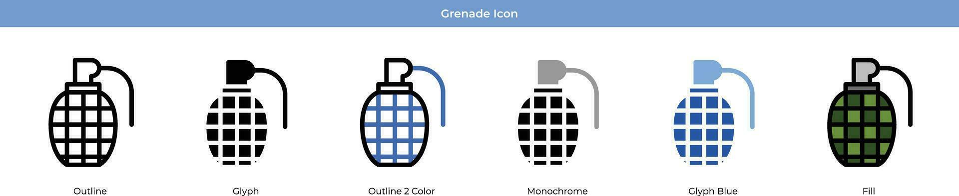 Grenade Icon Set Vector