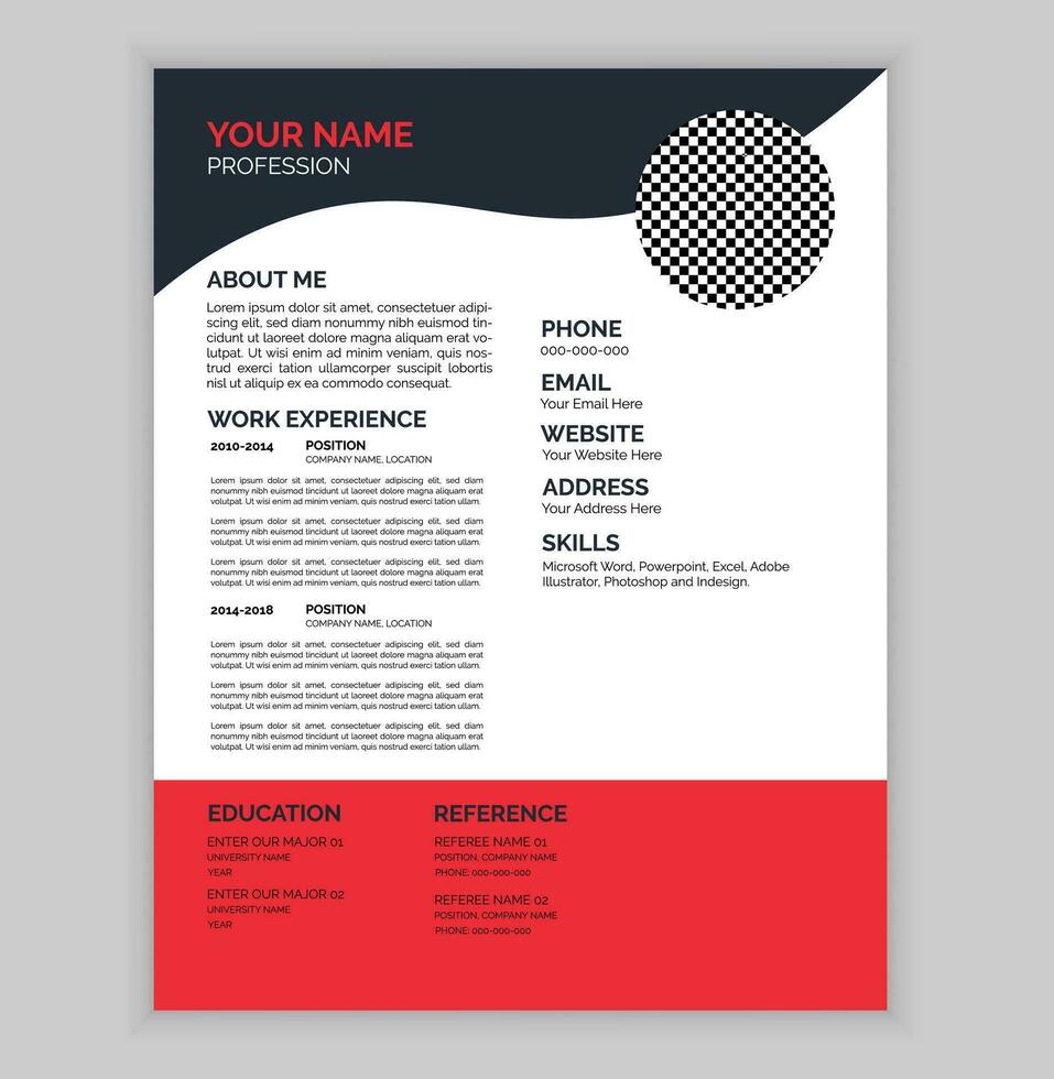 Creative and Professional Resume Design vector