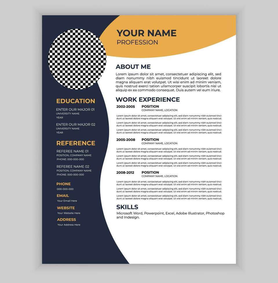 Creative and Professional Resume Design vector