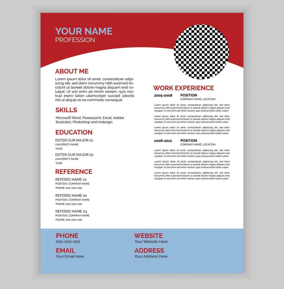 Creative and Professional Resume Design vector