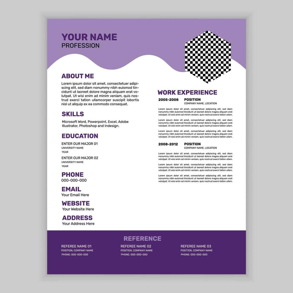 Creative and Professional Resume Design vector