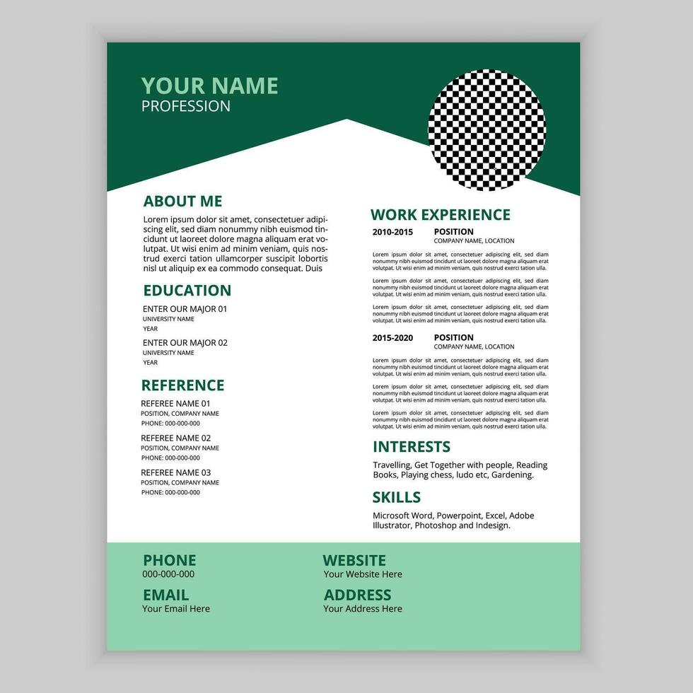 Creative and Professional Resume Design vector