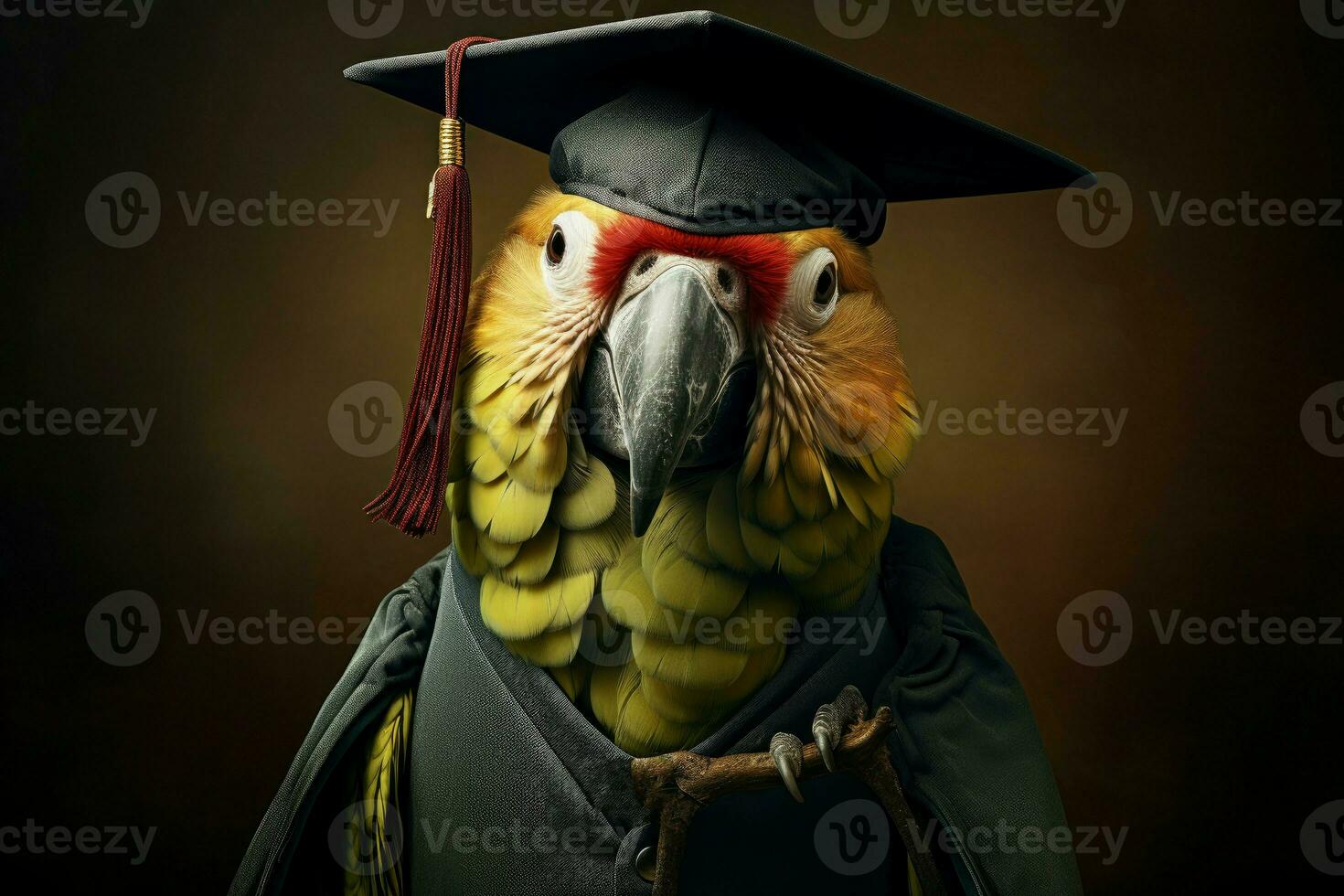 AI generated Charming Graduate parrot school. Generate Ai photo