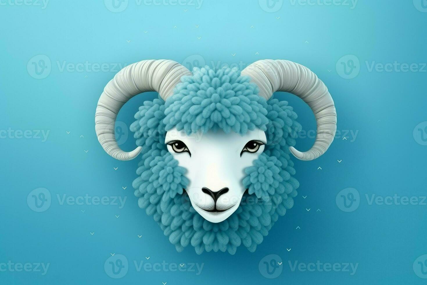 AI generated Friendly Head cute ram nature. Generate Ai photo