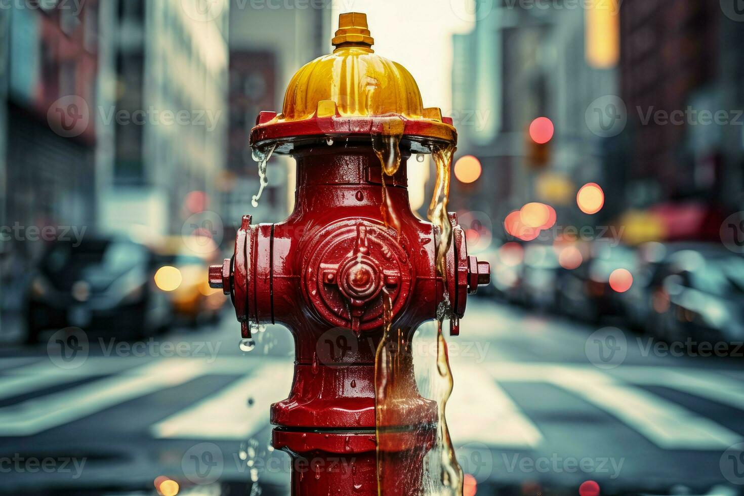 AI generated Sturdy Hydrant street city. Generate Ai photo