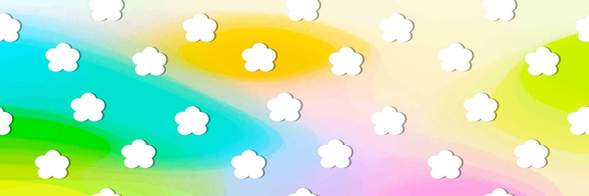 White clouds web header, template background vector