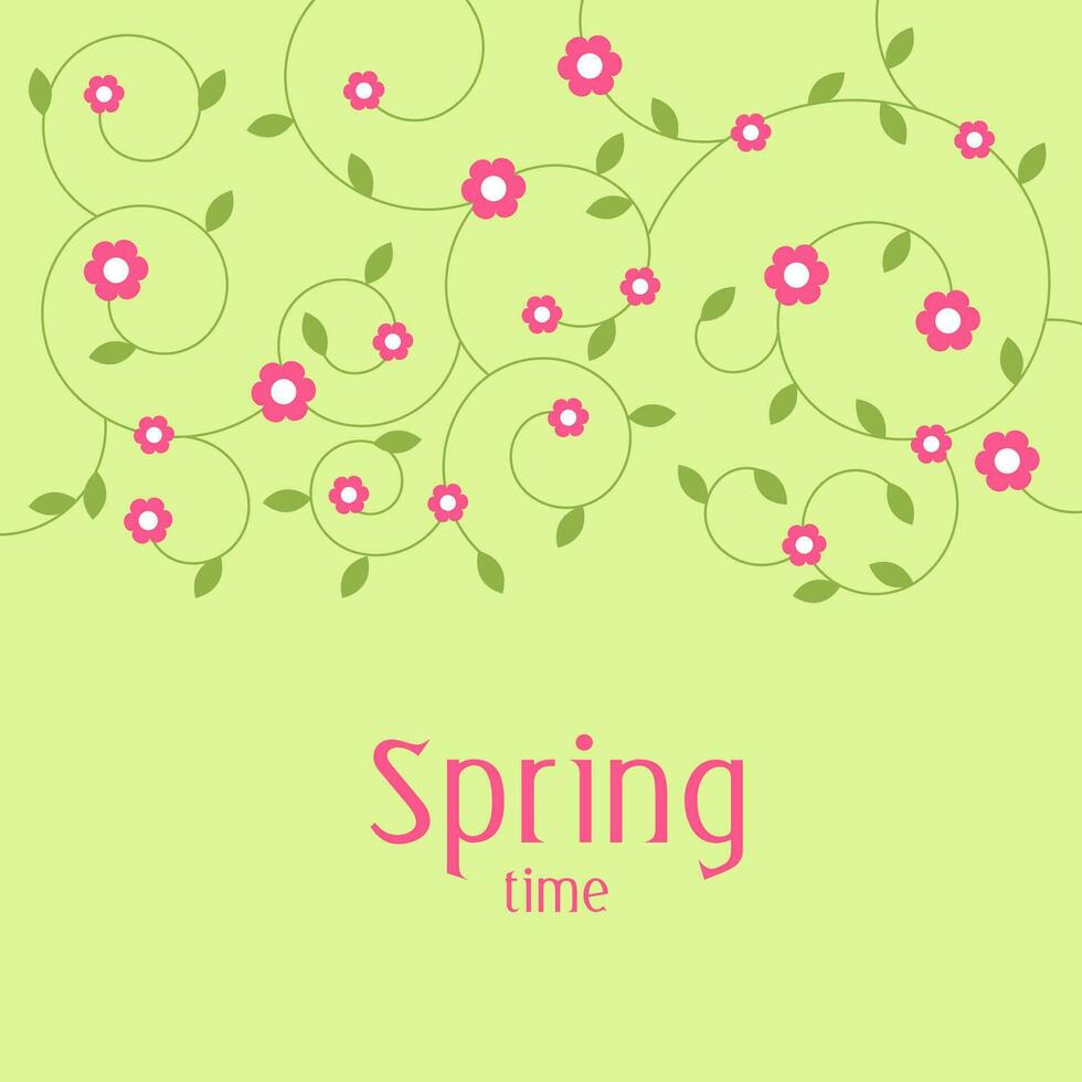 Spring flowers decorative background template with copy space vector
