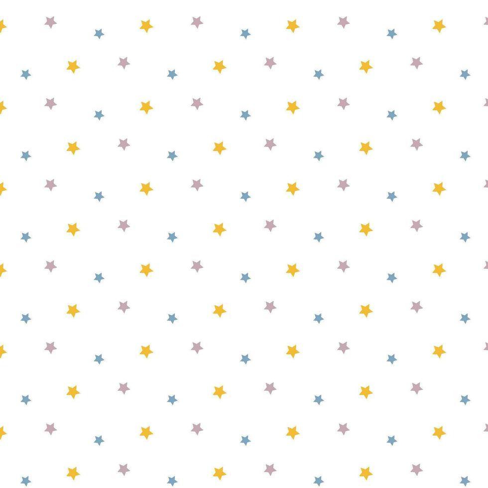 Star pattern seamless pastel color. Print for texture baby cloth, bed suit, wallpaper, booklet, paper wrapping vector