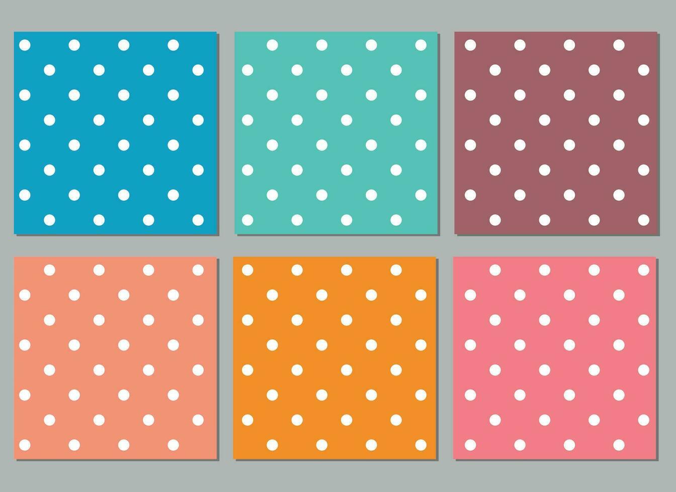 Polka dot seamless pattern retro color 90s. Dots pattern set vector