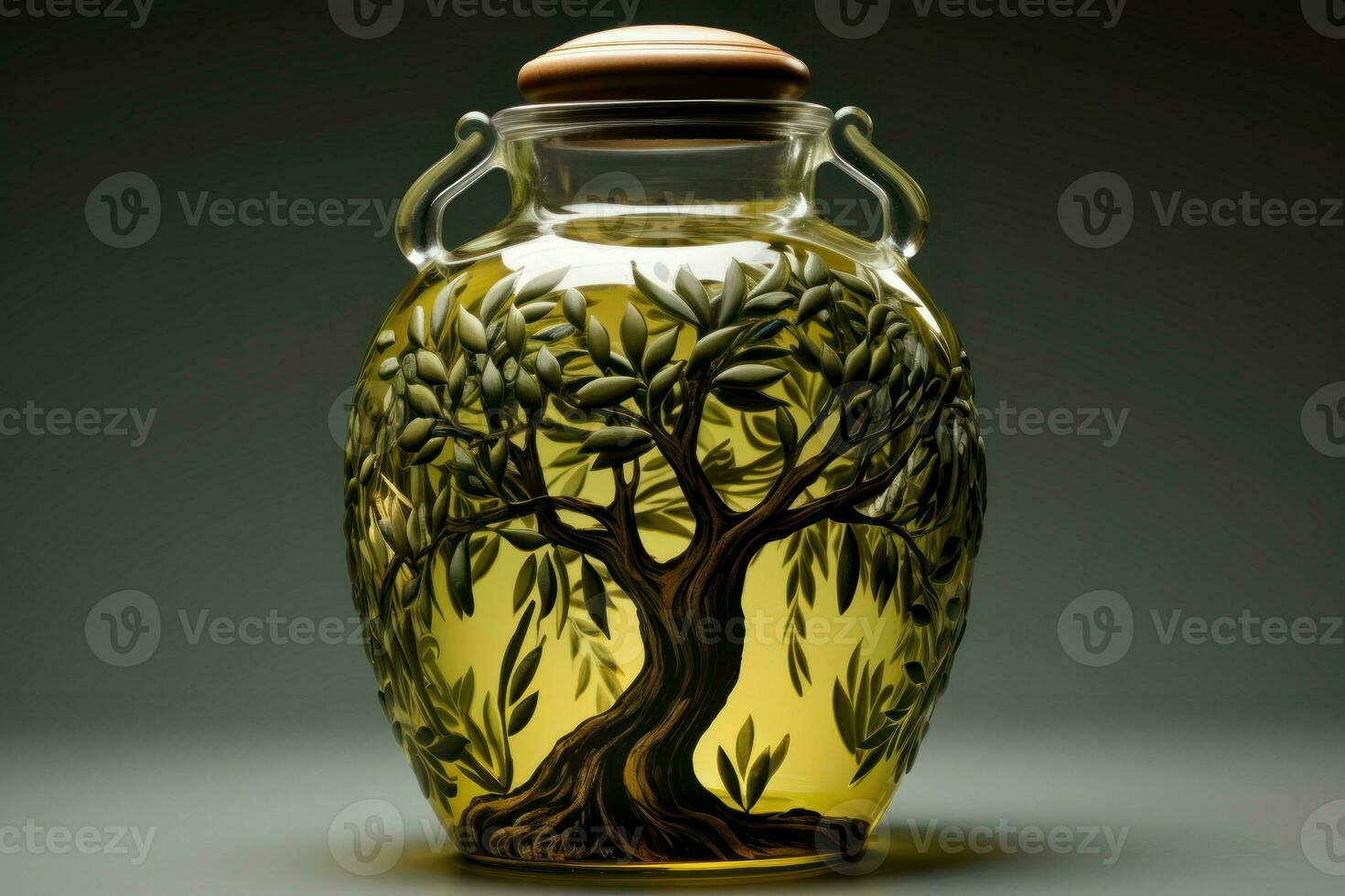 AI generated Jar olive oil. Generate Ai photo