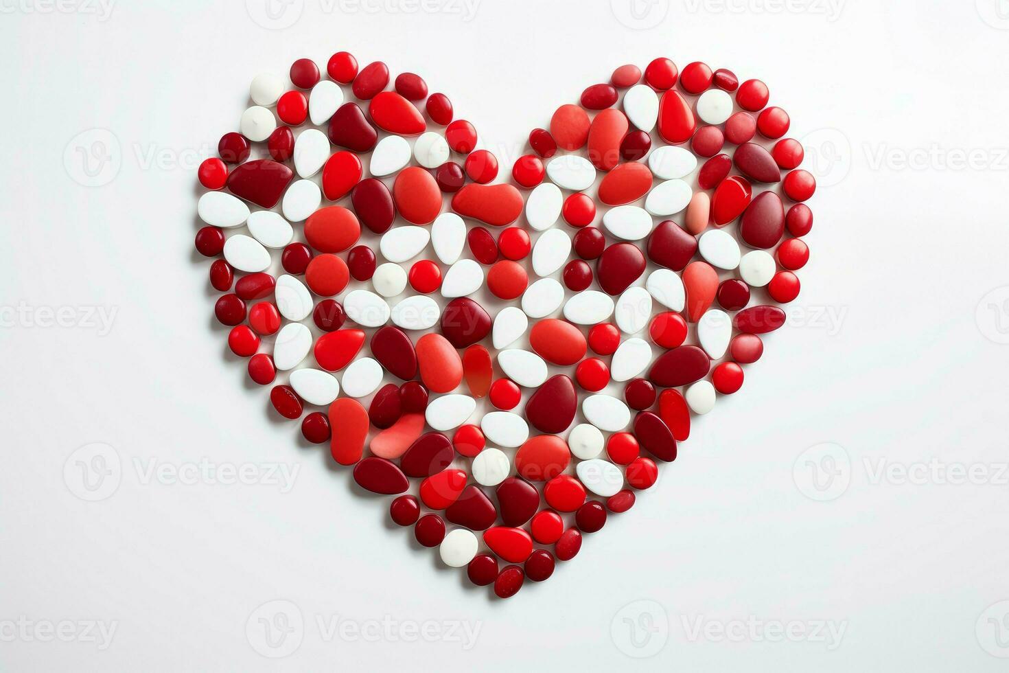 AI generated Small Heart tablet and pills. Generate Ai photo