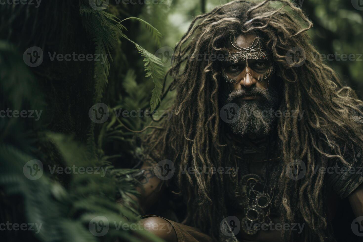 AI generated Resilient Jungle man. Generate Ai photo