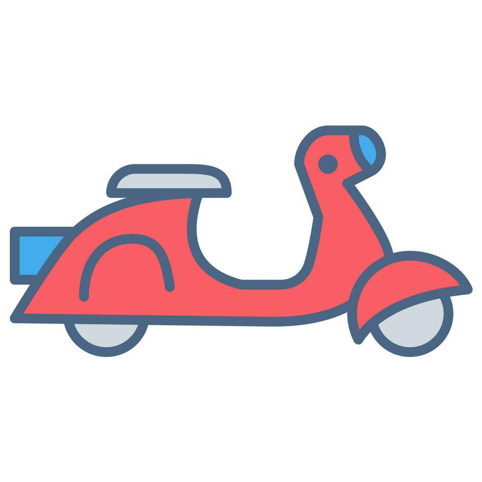 Scooter icon or logo illustration filled color style vector
