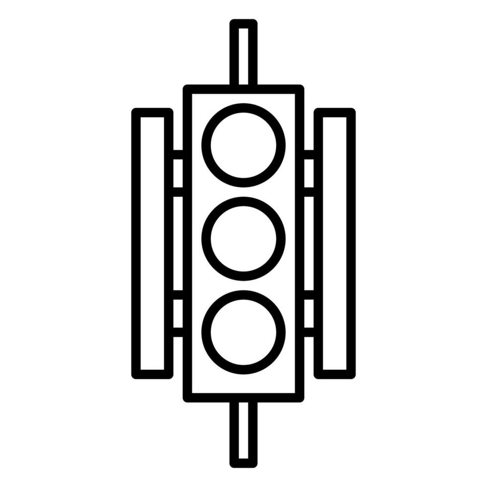 Traffic lamp icon or logo illustration outline black style vector