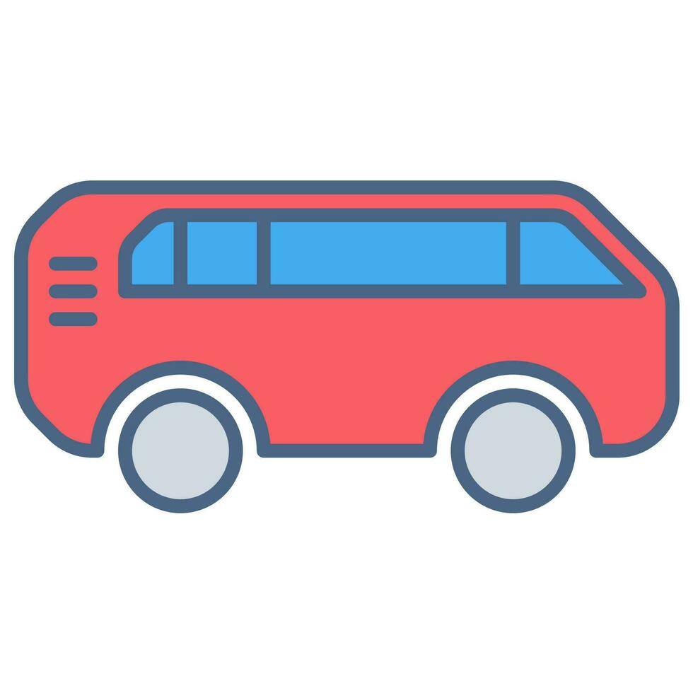 Bus icon or logo illustration filled color style vector