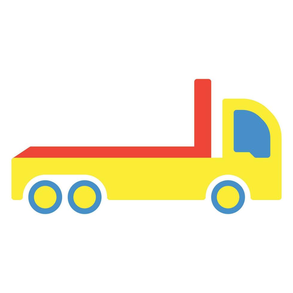 Truck icon or logo illustration flat color style vector