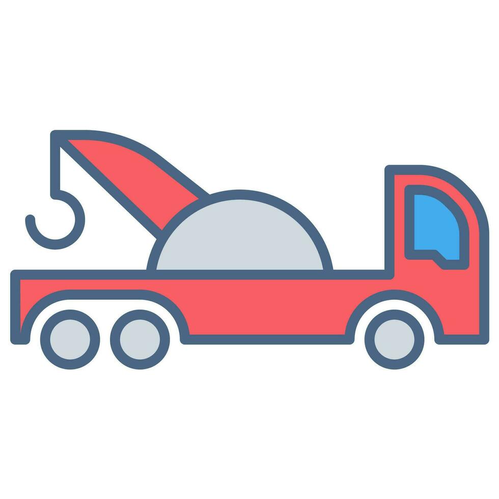 Truck icon or logo illustration filled color style vector