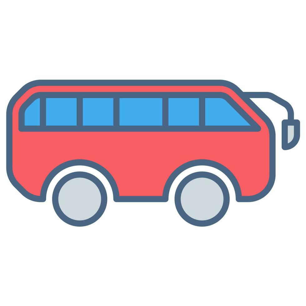 Bus icon or logo illustration filled color style vector