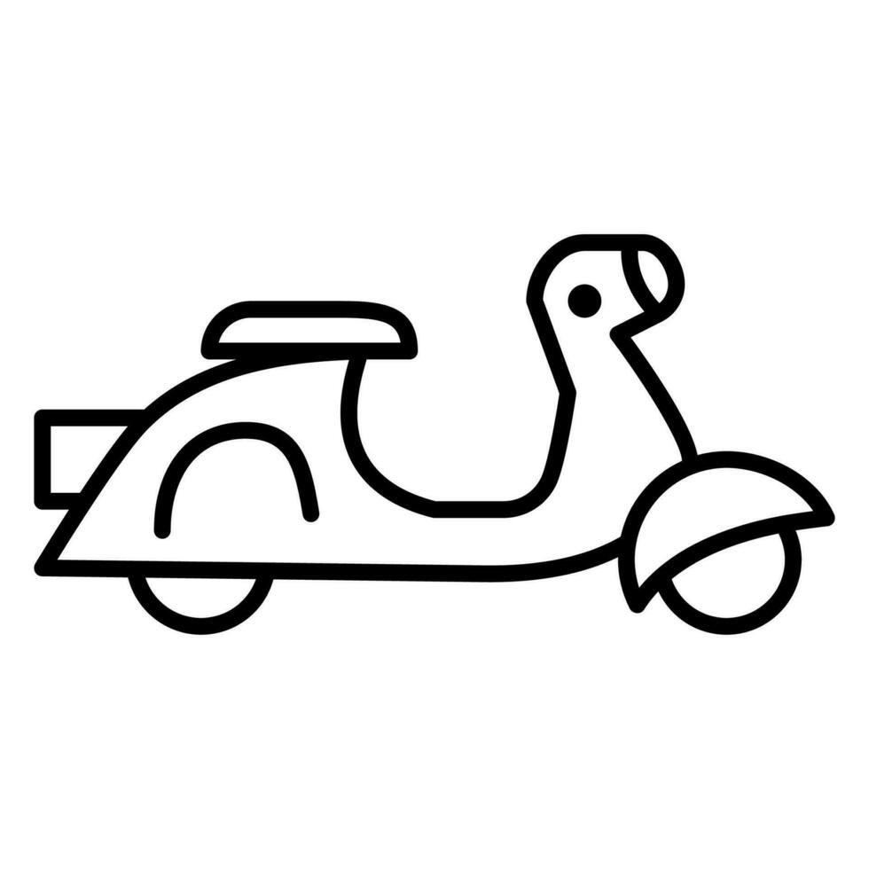 scooter icono o logo ilustración contorno negro estilo vector