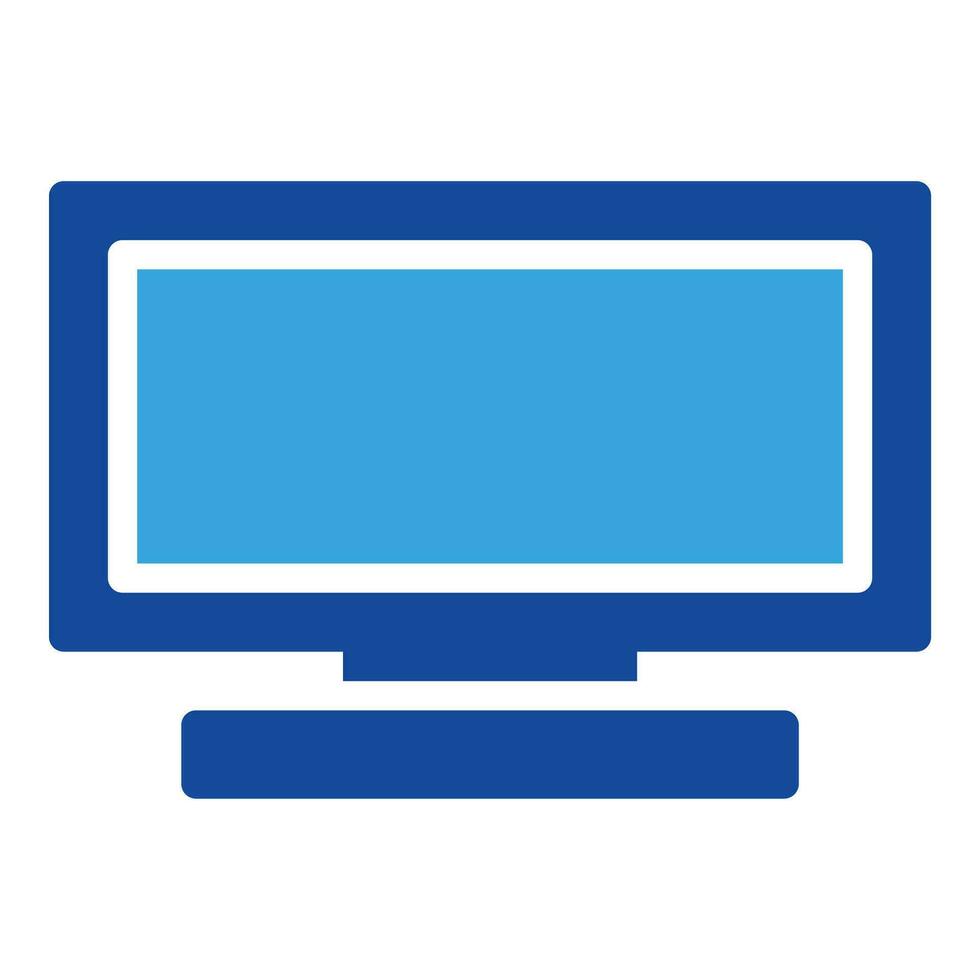 Monitor icon or logo illustration glyph style vector