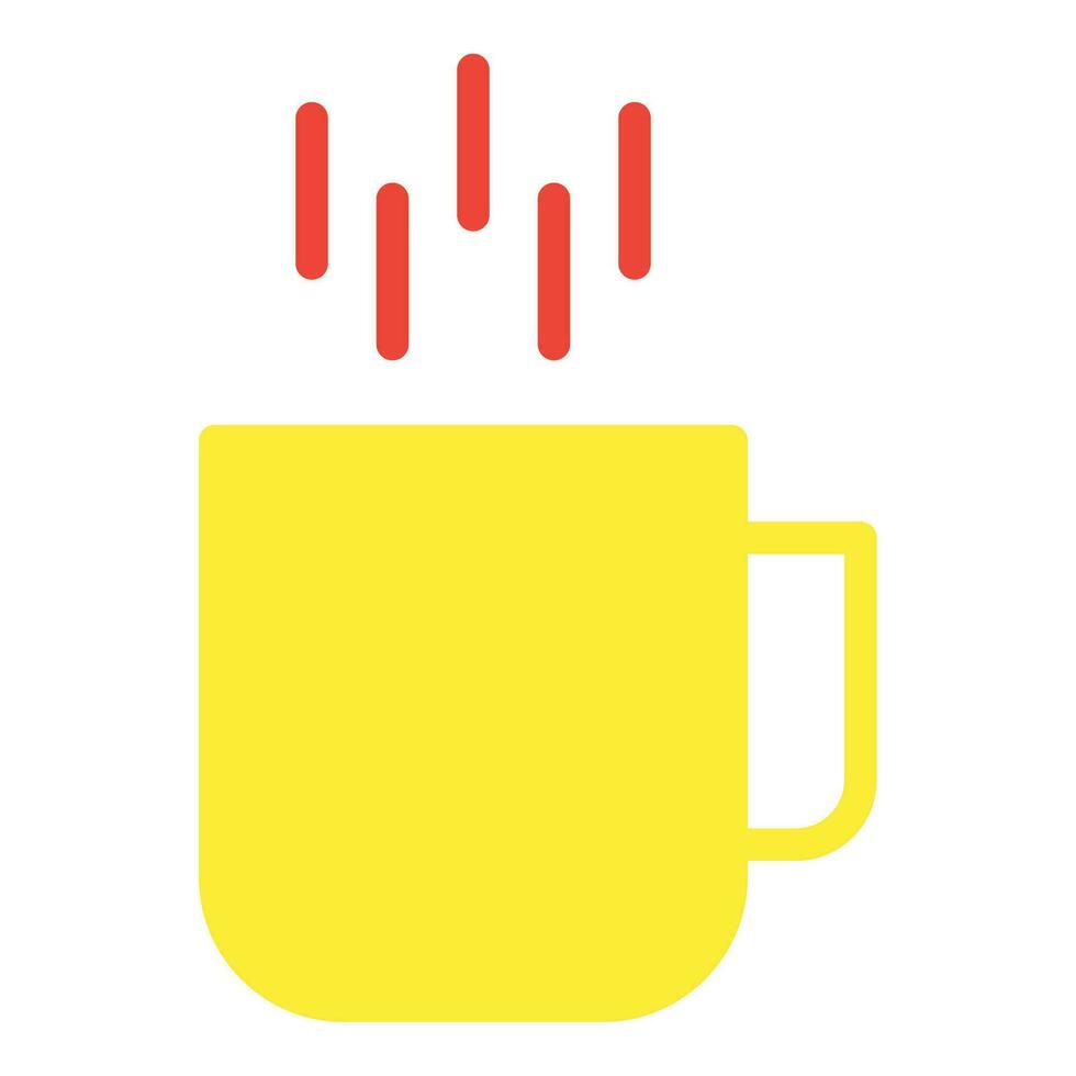 Mug coffee icon or logo illustration flat color style vector