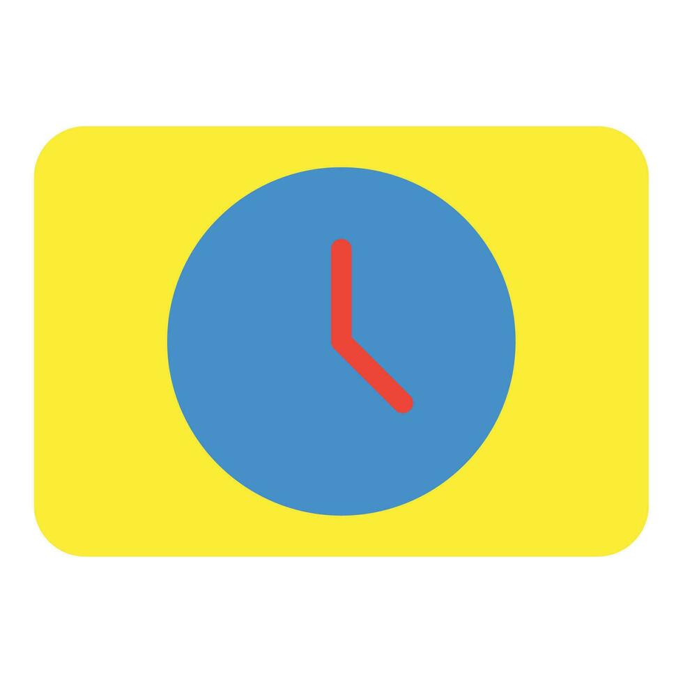 Clock icon or logo illustration flat color style vector