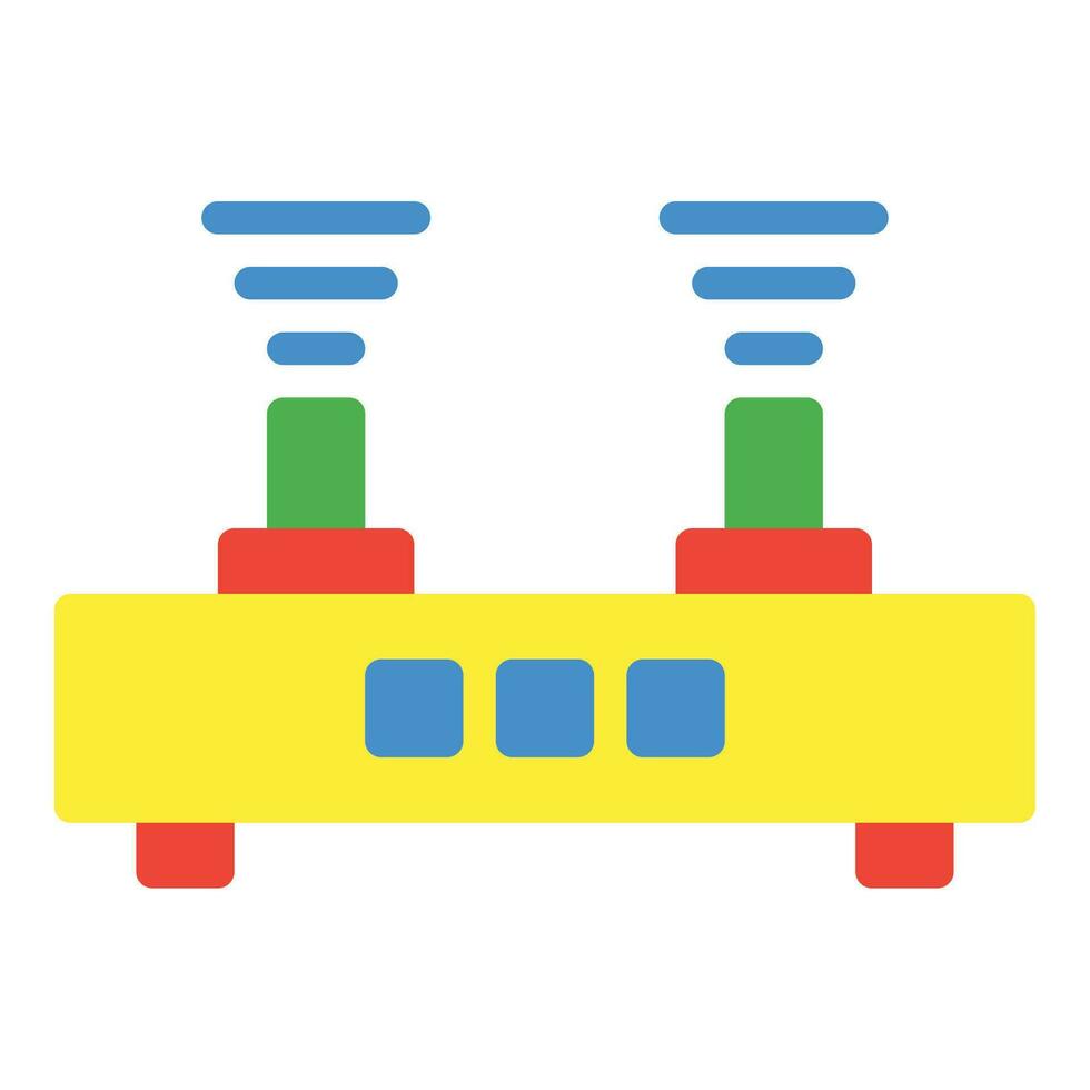 router wifi icon or logo illustration flat color style vector