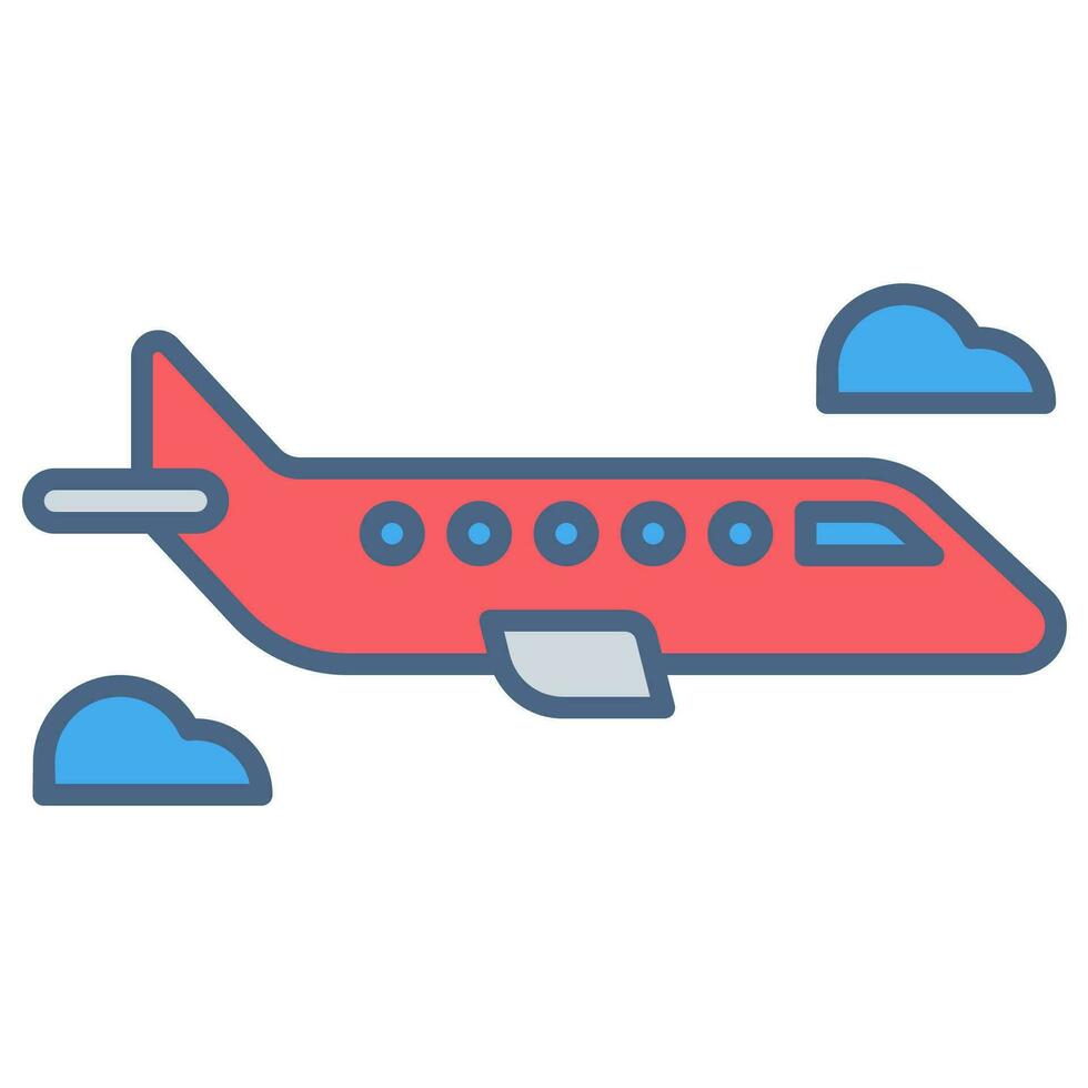 avión icono o logo ilustración lleno color estilo vector