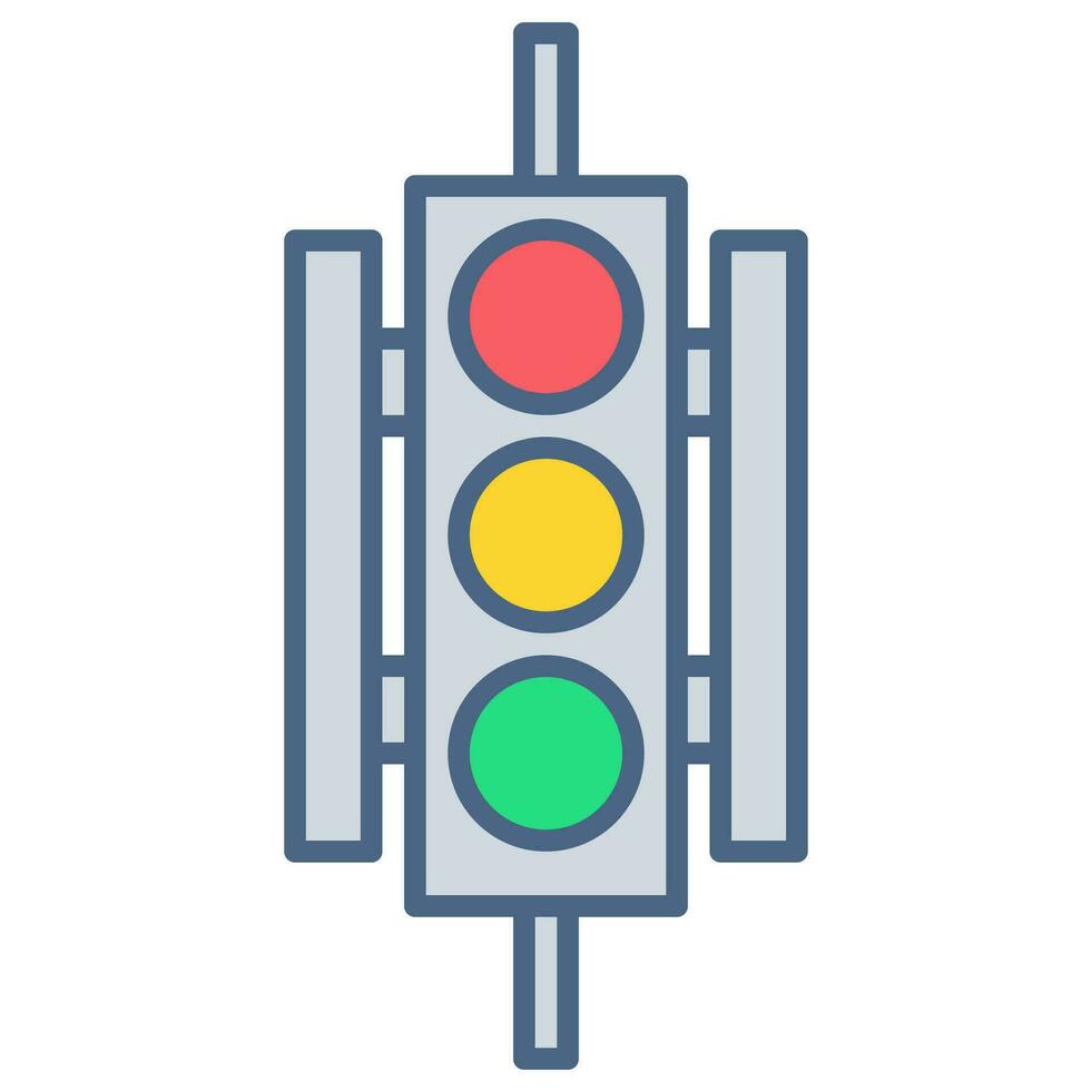 Traffic lamp icon or logo illustration filled color style vector