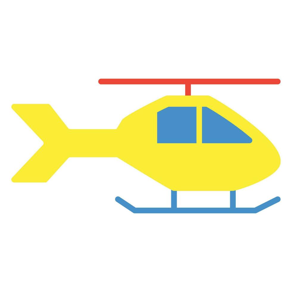 helicóptero icono o logo ilustración plano color estilo vector
