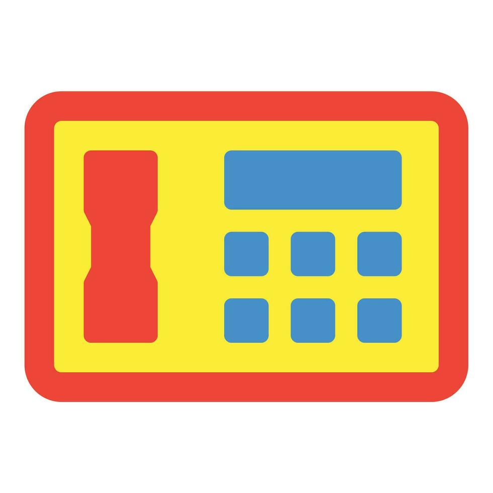 Telephone icon or logo illustration flat color style vector