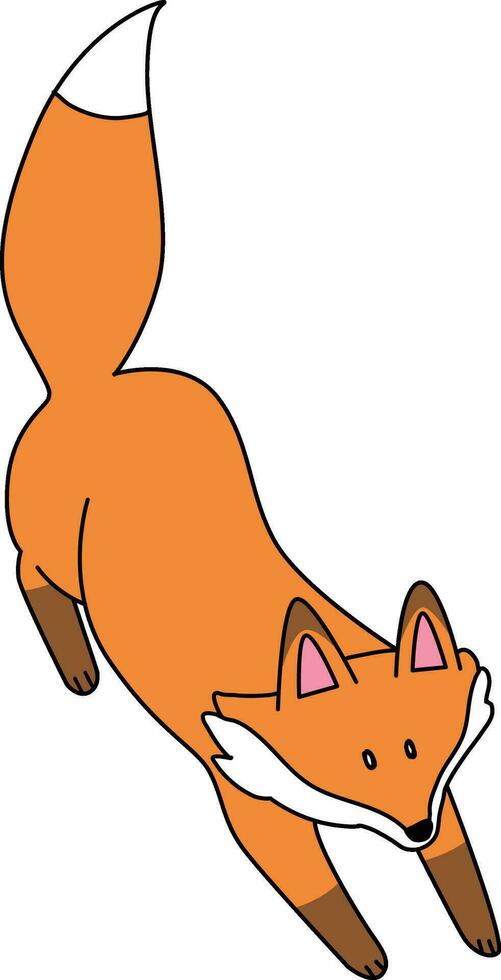 Red fox, cartoon doodle, cute. Red fox during Christmas festival. The red fox is sit, walk, running, jump, and sleep, full of life. vector
