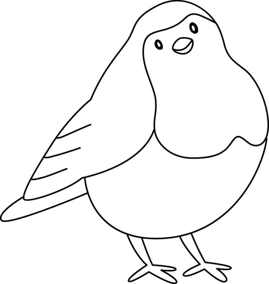 Robin bird, cartoon, drawn with simple lines, doodle, hand-drawn with a simple and smooth style. The robin bird is cute vector