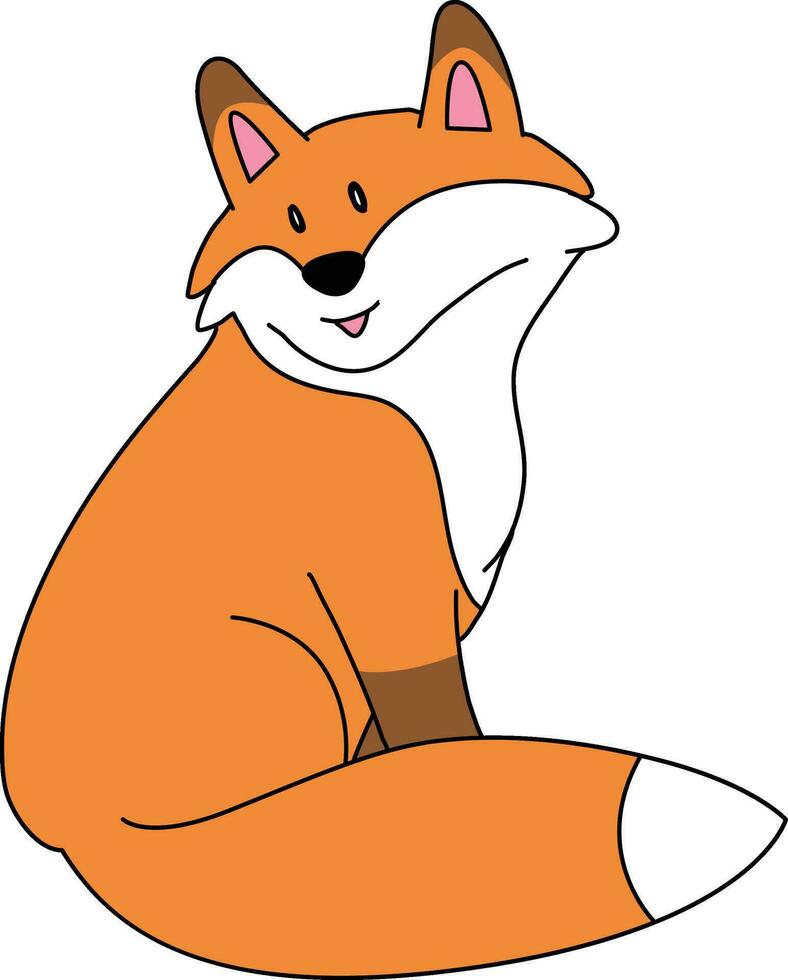 Red fox, cartoon doodle, cute. Red fox during Christmas festival. The red fox is sit, walk, running, jump, and sleep, full of life. vector