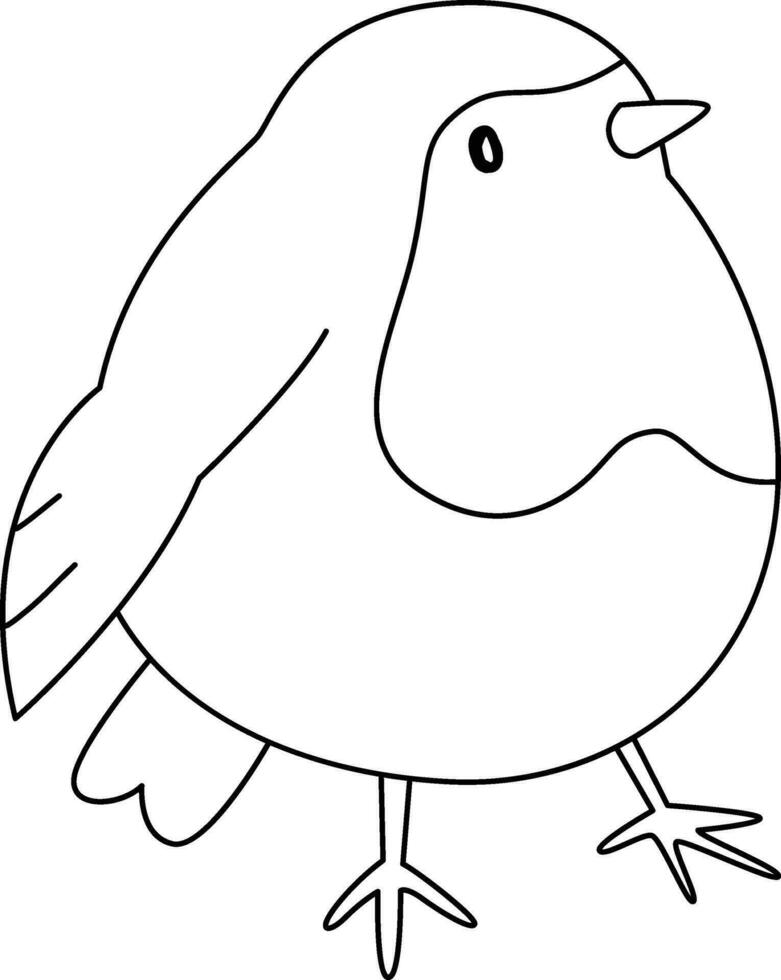 Robin bird, cartoon, drawn with simple lines, doodle, hand-drawn with a simple and smooth style. The robin bird is cute vector