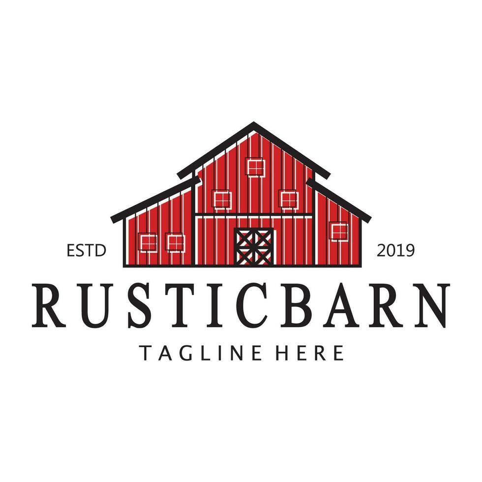 Vintage organic farmhouse or barn,warehouse, rustic barn and animal farmhouse logo design. vector