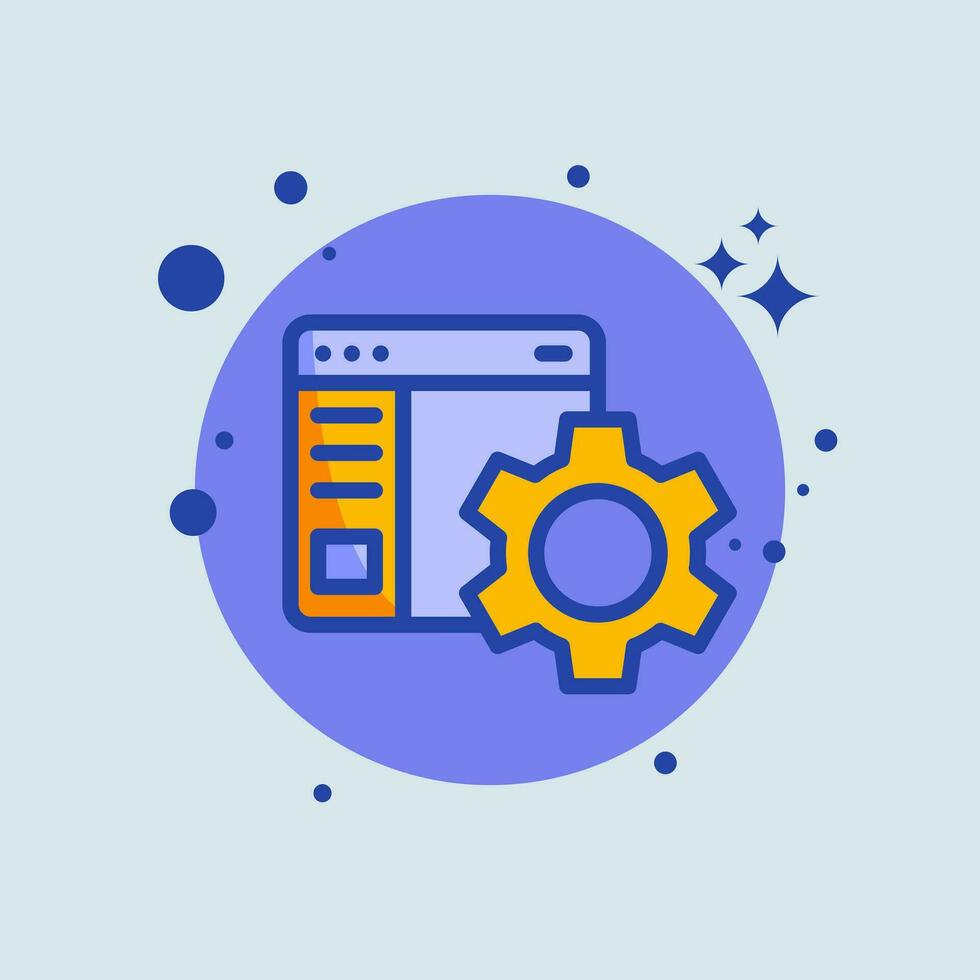 Configuration flat illustration. Setting signs vector illustration.