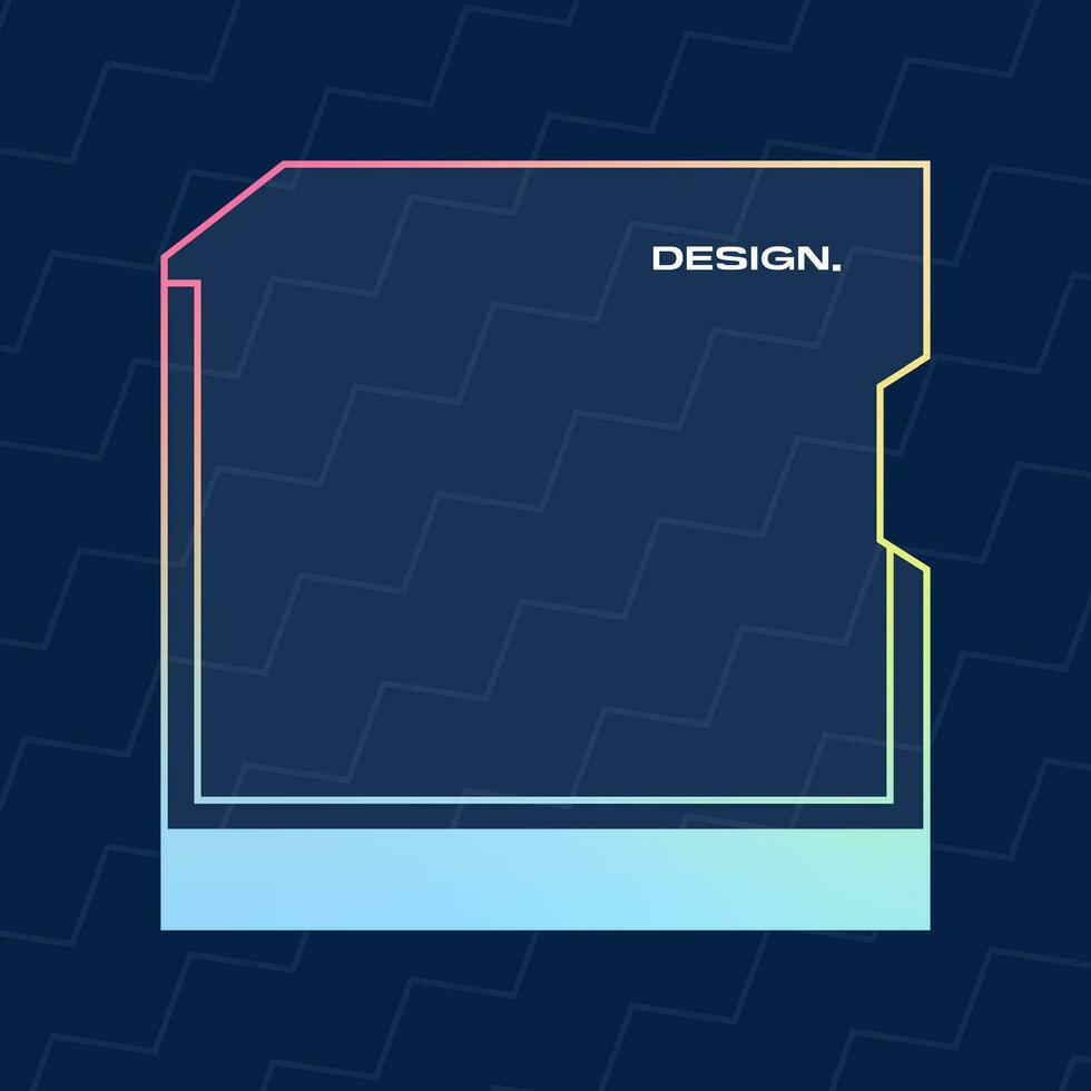 Futuristic square gradient background. Pop up window vector illustration.