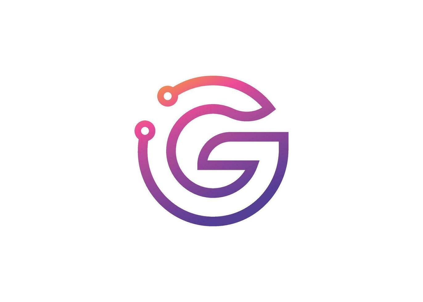 Letter G Technology vector monogram logo design template. Letter G molecule, Science and Bio technology Vector logo