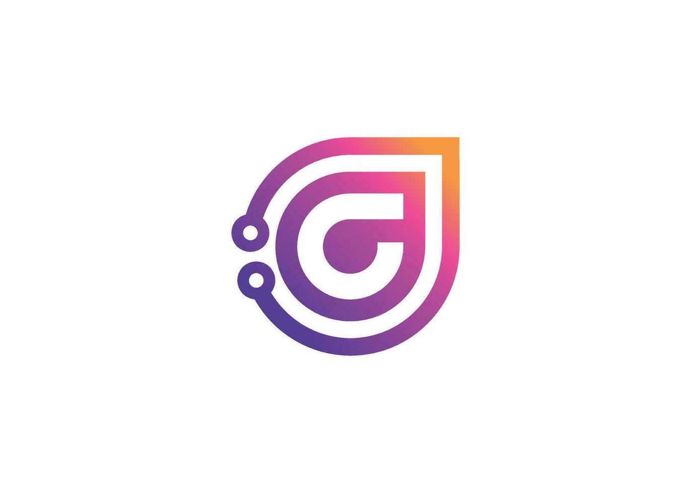 Letter C Technology vector monogram logo design template. Letter C molecule, Science and Bio technology Vector logo